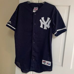 NY YANKEES button down jersey, Majestic, Sz M